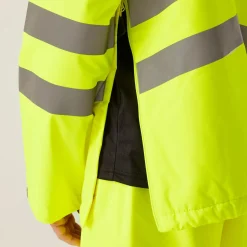 Men's Hi-Vis Waterproof Insulated Reflective Overhead Bomber Jacket | Yellow Grey