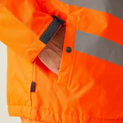 Men's Hi-Vis Waterproof Insulated Reflective Overhead Bomber Jacket | Orange Grey