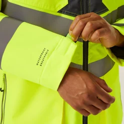 Men's Hi-Vis Waterproof Reflective Hooded Jacket | Yellow Grey
