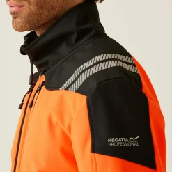 Men's Hi-Vis X PRO 3 Layer Softshell Jacket - Class 2 | Black Orange