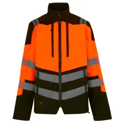 Men's Hi-Vis X PRO 3 Layer Softshell Jacket - Class 2 | Black Orange