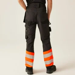 Men's Hi-Vis X-Pro Stretch Holster Trousers - Class 1 | Black Orange