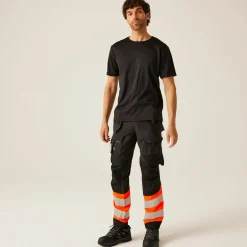Men's Hi-Vis X-Pro Stretch Holster Trousers - Class 1 | Black Orange