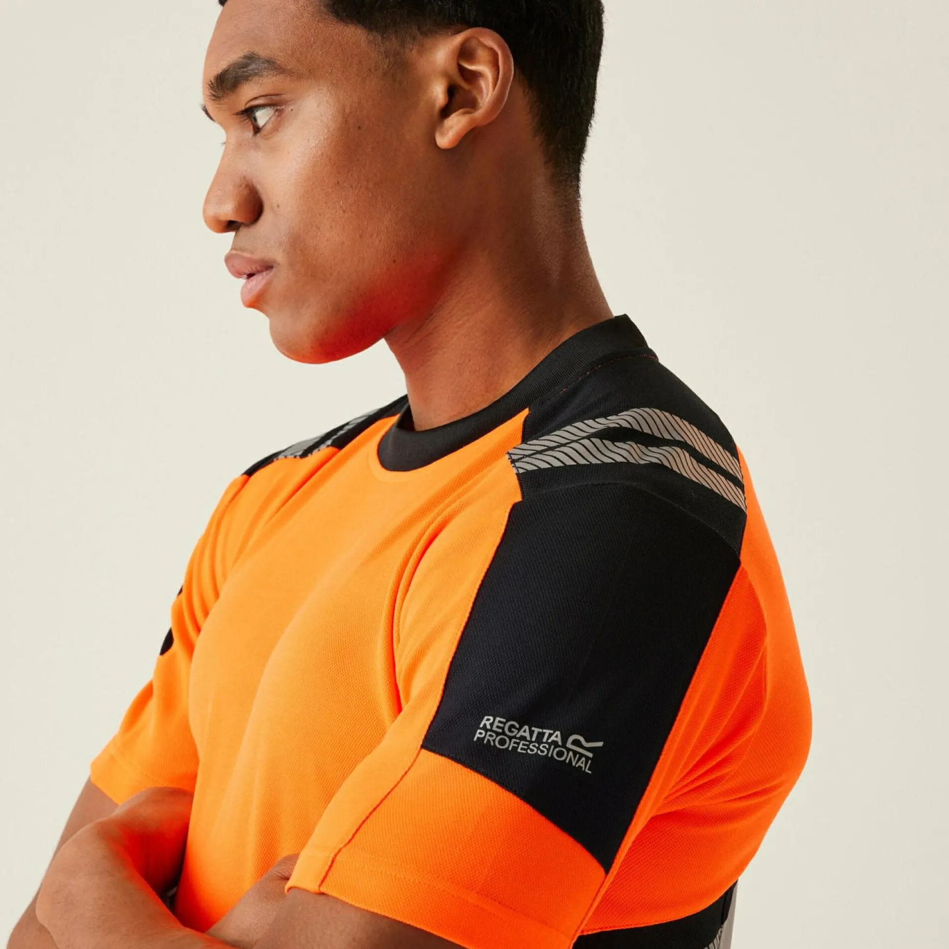 Men's Hi-Vis X-Pro T-shirt - Class 1 | Black Orange