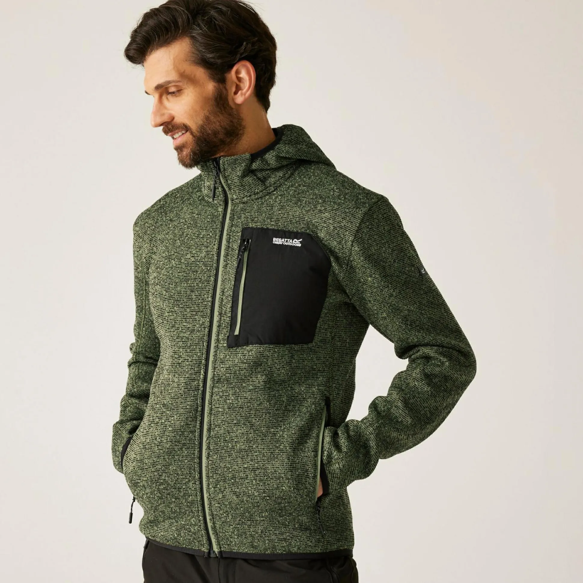 Men's Hooded Newhill Full Zip Fleece | Green