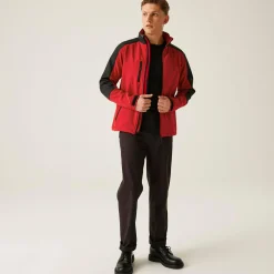 Men's Hydroforce 3 Layer Membrane Hooded Softshell Jacket | Classic Red Black