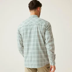 Men's Insect-Repellent Packaway Long Sleeve Shirt | Stone White Check