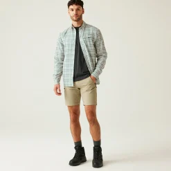 Men's Insect-Repellent Packaway Long Sleeve Shirt | Stone White Check