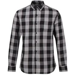 Men's Lance Long Sleeved Checked Shirt | Black Dark Grey Bold Check