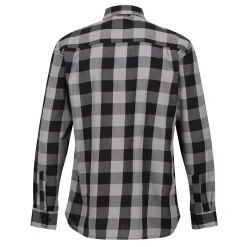 Men's Lance Long Sleeved Checked Shirt | Black Dark Grey Bold Check