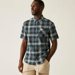 Men's Loran Short Sleeve Shirt | Navy Check