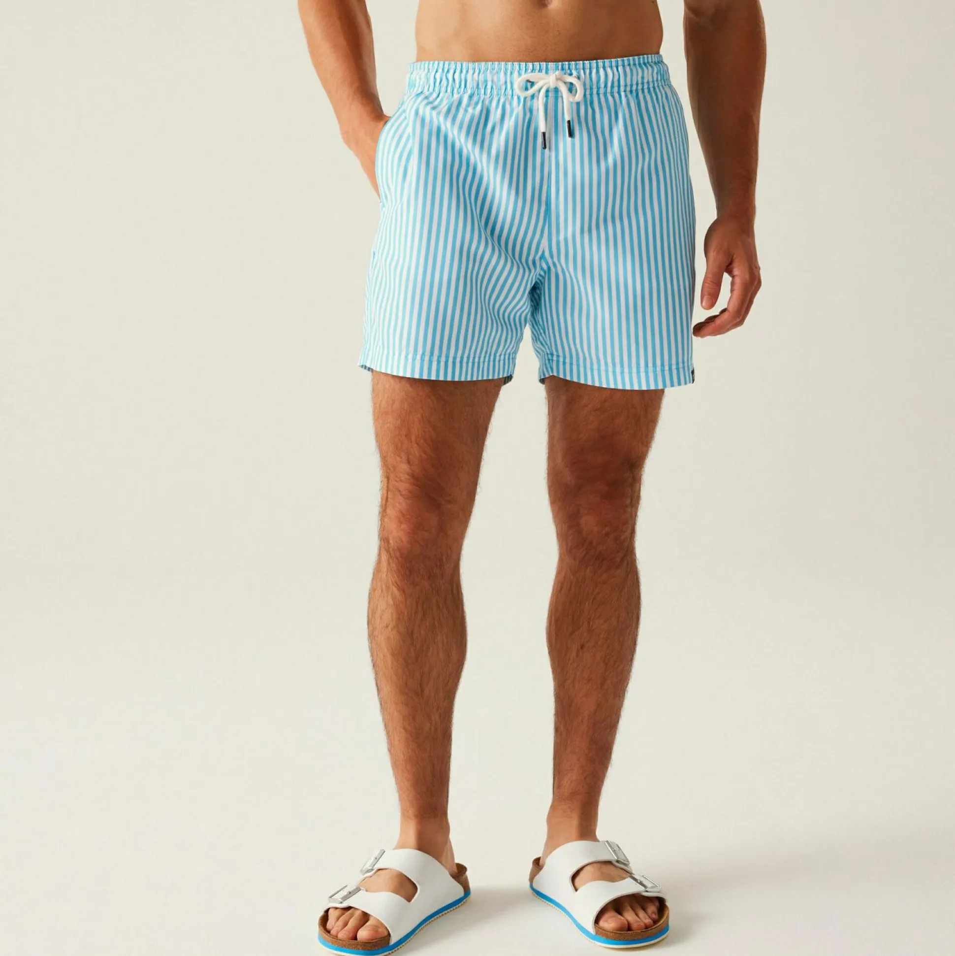 Men's Loras Swim Shorts | Aquarius Blue Stripe