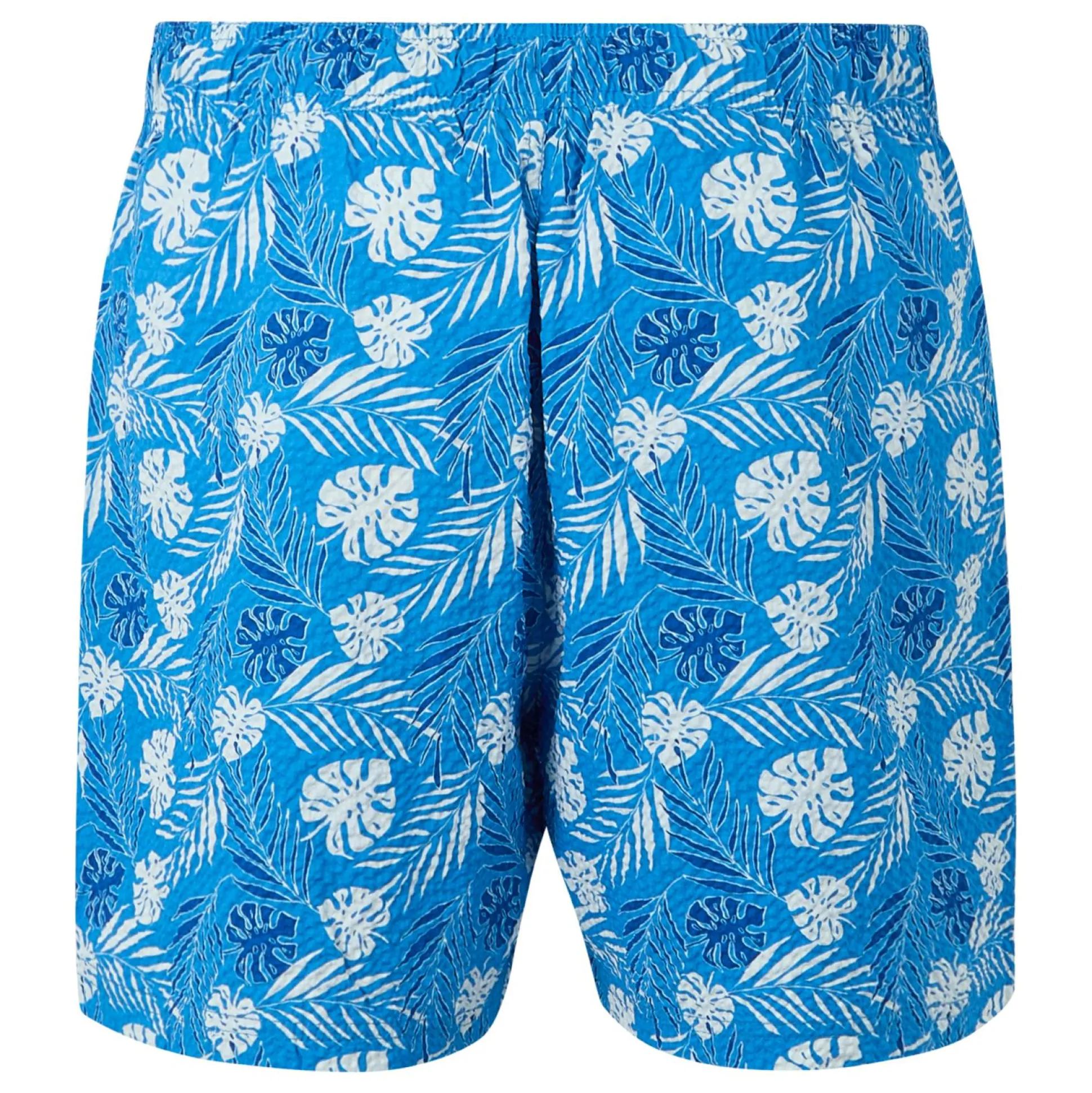 Men's Loras Swim Shorts | Elysium Blue Leaf Seersucker Co-Ord