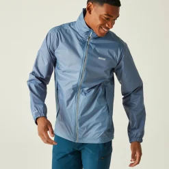 Men's Lyle IV Waterproof Packaway Jacket | Coronet Blue Danger Red