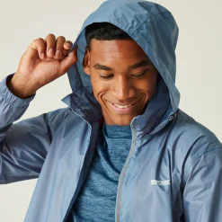 Men's Lyle IV Waterproof Packaway Jacket | Coronet Blue Danger Red