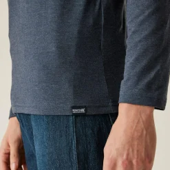 Men's Maylow Long Sleeved T-Shirt | Navy Marl Graphic