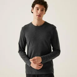 Men's Maylow Long Sleeved T-Shirt | Black Marl
