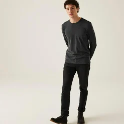 Men's Maylow Long Sleeved T-Shirt | Black Marl