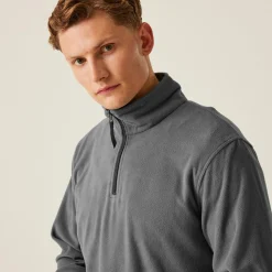 Men's Micro Lightweight Half Zip Fleece | Seal Grey
