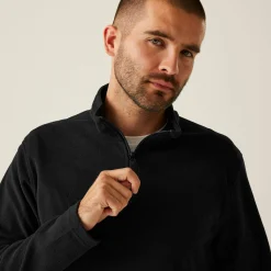 Men's Micro Lightweight Half Zip Fleece | Black