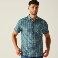 Men's Mindano IX Short Sleeve Shirt | Stormy Weather Iceberg Ash Check