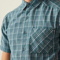 Men's Mindano IX Short Sleeve Shirt | Stormy Weather Iceberg Ash Check