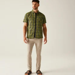 Men's Mindano IX Short Sleeve Shirt | Nephrite Green Ash Grenoble Green Check