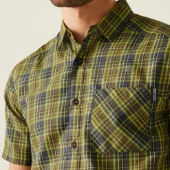 Men's Mindano IX Short Sleeve Shirt | Nephrite Green Ash Grenoble Green Check