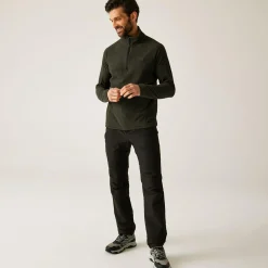 Men's Montes Lightweight Half Zip Fleece | Olive Green