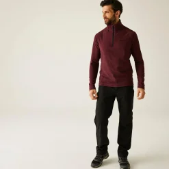 Men's Montes Lightweight Half Zip Fleece | Dark Maroon Black