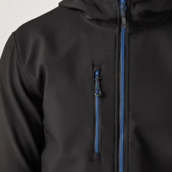 Men's Navigate 2 Layer Hooded Softshell Jacket | Black New Royal