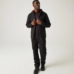 Men's Navigate 2 Layer Hooded Softshell Jacket | Black Classic Red