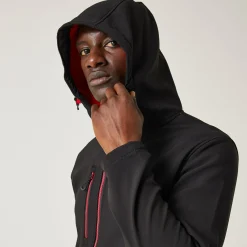 Men's Navigate 2 Layer Hooded Softshell Jacket | Black Classic Red