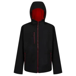 Men's Navigate 2 Layer Hooded Softshell Jacket | Black Classic Red