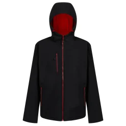 Men's Navigate 2 Layer Hooded Softshell Jacket | Black Classic Red