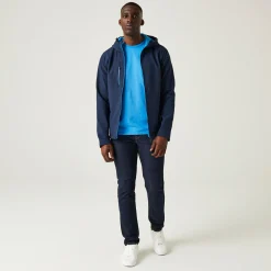 Men's Navigate 2 Layer Hooded Softshell Jacket | Navy French Blue