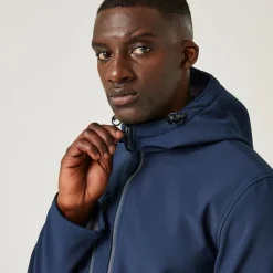 Men's Navigate 2 Layer Hooded Softshell Jacket | Navy Seal Grey