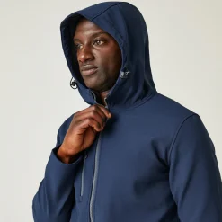 Men's Navigate 2 Layer Hooded Softshell Jacket | Navy Seal Grey