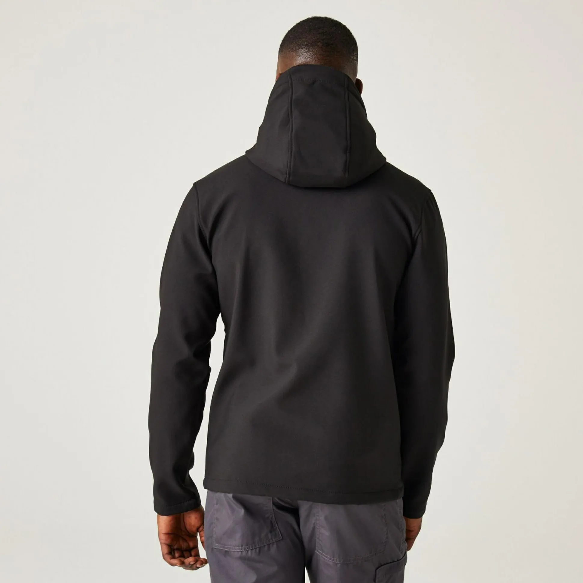 Men's Navigate 2 Layer Hooded Softshell Jacket | Black Seal Grey