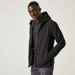 Men's Navigate 2 Layer Hooded Softshell Jacket | Black Seal Grey