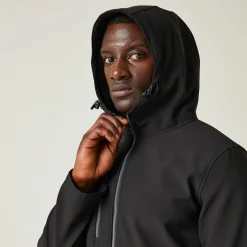 Men's Navigate 2 Layer Hooded Softshell Jacket | Black Seal Grey