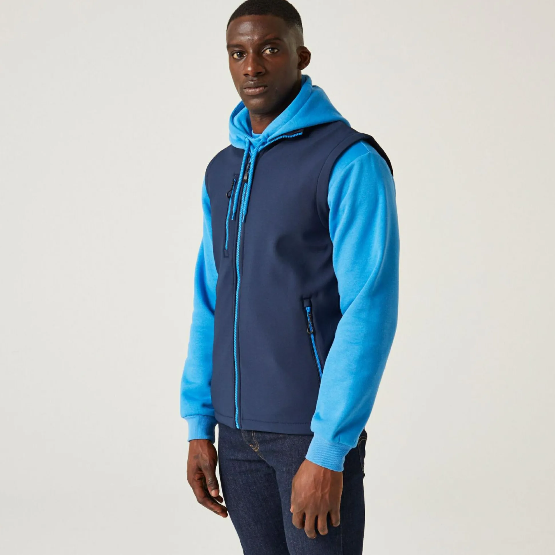 Men's Navigate 2 Layer Softshell Bodywarmer | Navy French Blue