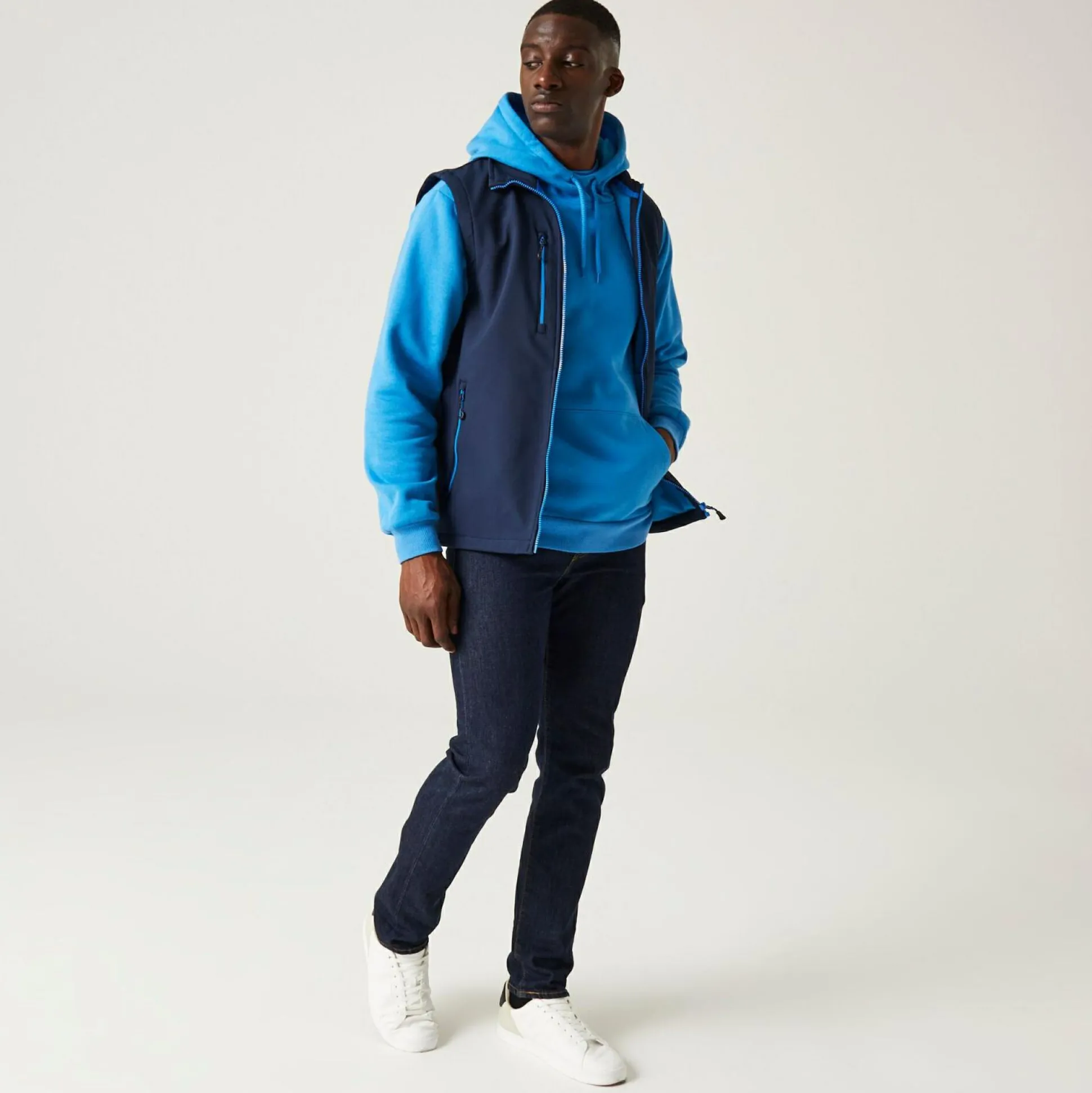 Men's Navigate 2 Layer Softshell Bodywarmer | Navy French Blue