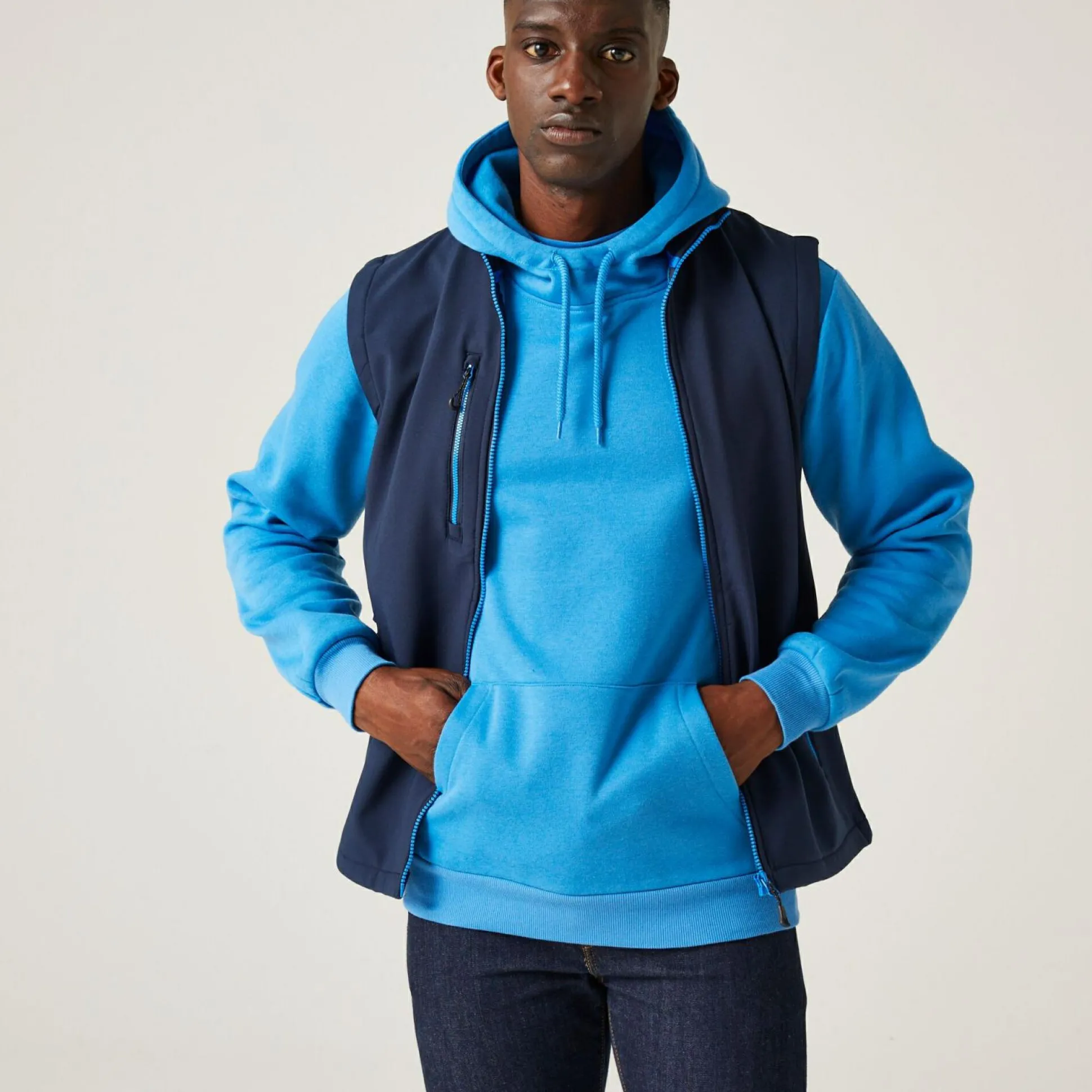 Men's Navigate 2 Layer Softshell Bodywarmer | Navy French Blue