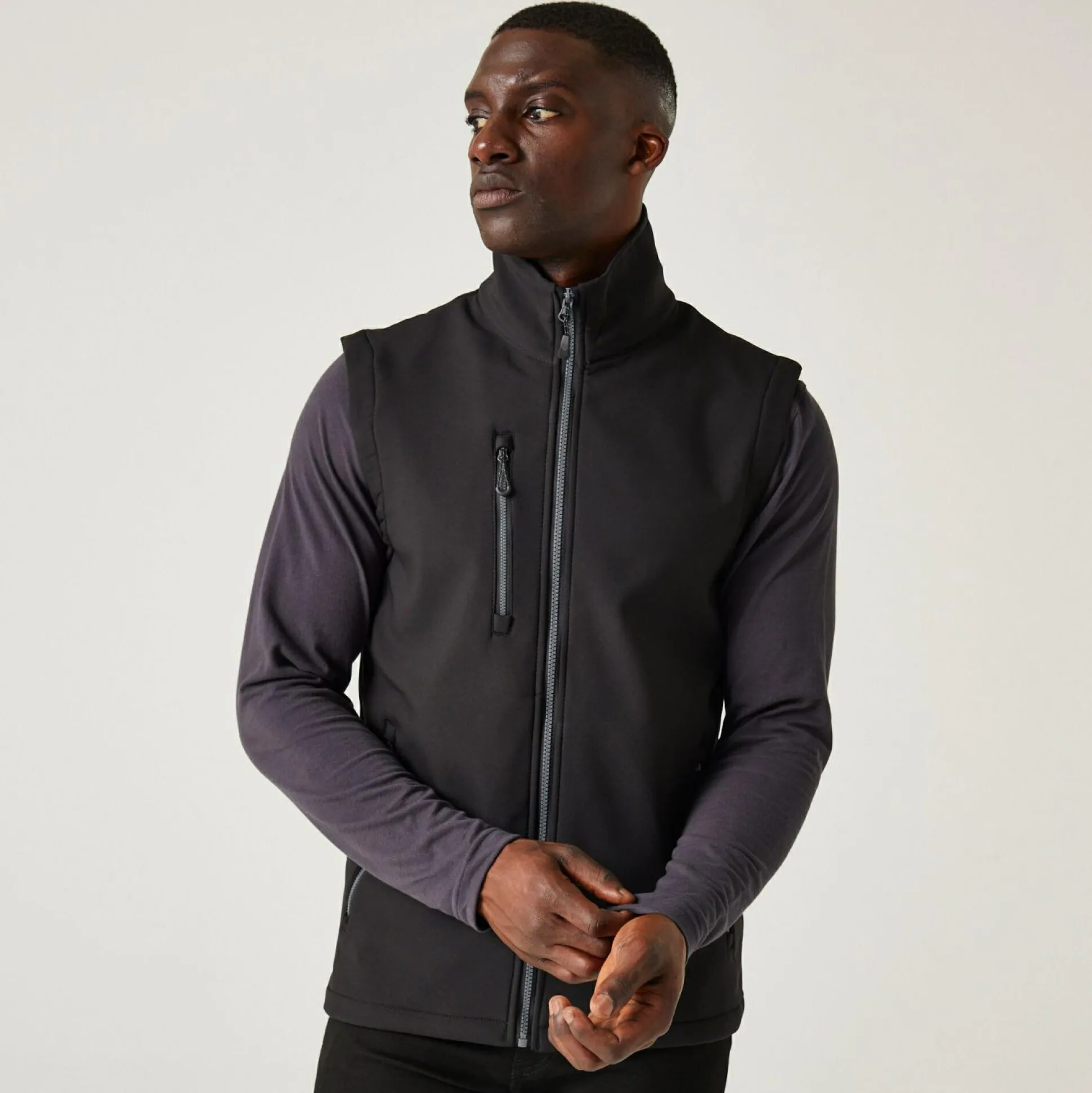 Men's Navigate 2 Layer Softshell Bodywarmer | Black Seal Grey