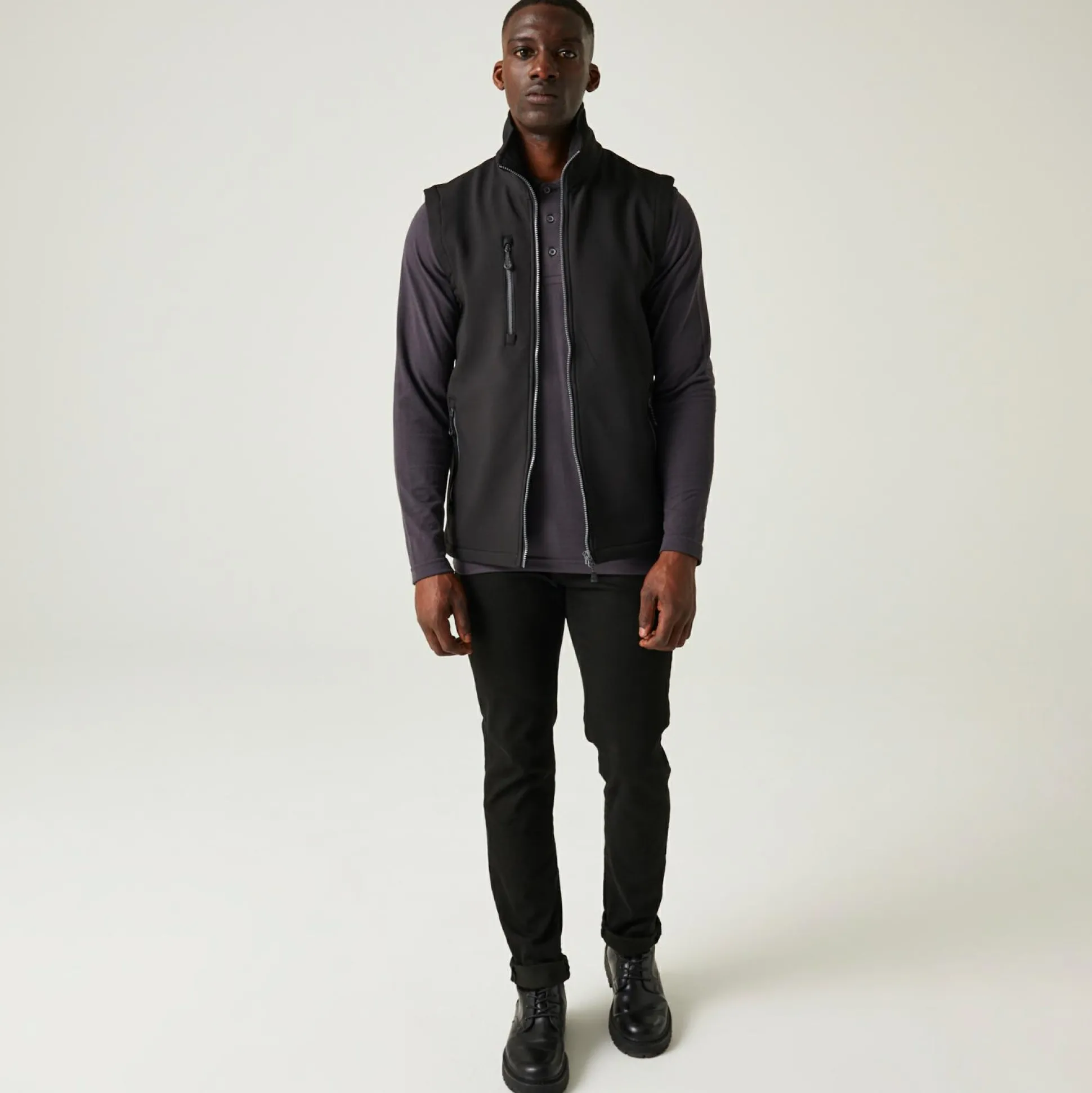 Men's Navigate 2 Layer Softshell Bodywarmer | Black Seal Grey