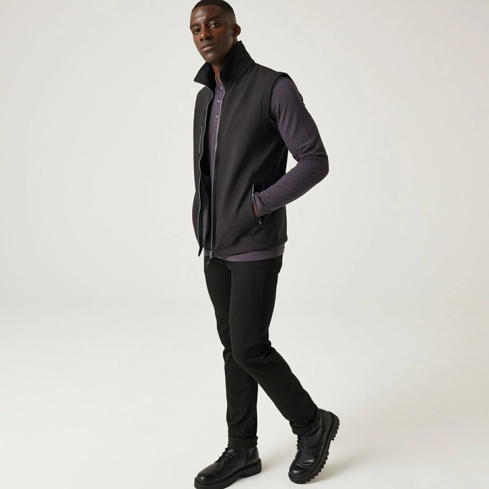Men's Navigate 2 Layer Softshell Bodywarmer | Black Seal Grey