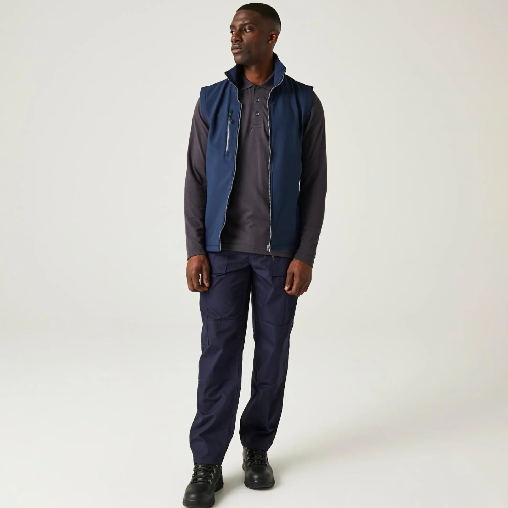 Men's Navigate 2 Layer Softshell Bodywarmer | Navy Seal Grey