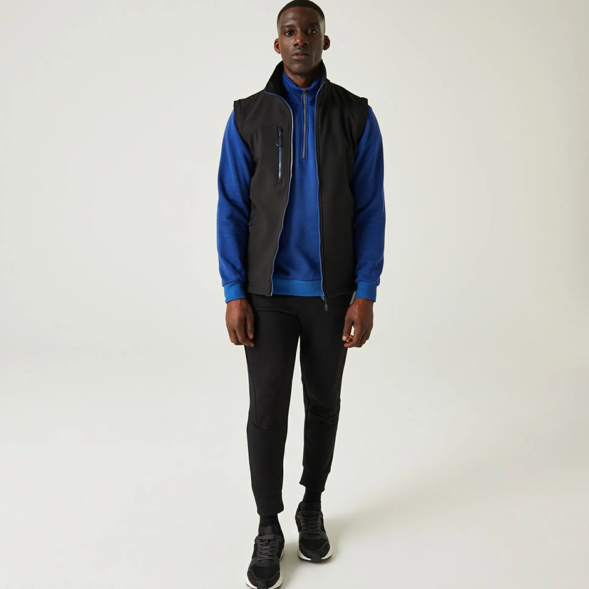 Men's Navigate 2 Layer Softshell Bodywarmer | Black New Royal