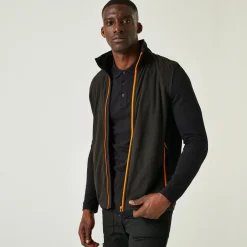 Men's Navigate Fleece Bodywarmer | Black Orange Pop